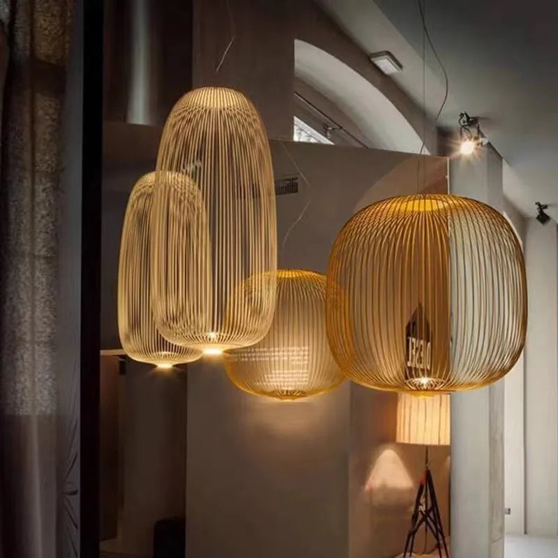 Spokes Pendant Minimalist Birdcage Hanging Light