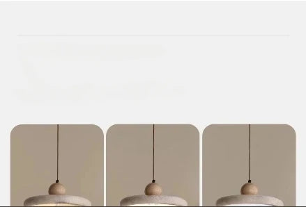 Modern Natural Stone LED Pendant Light Nordic Retro Travertine Chandelier for Dining Room Beside Home Decor Light Fixtures