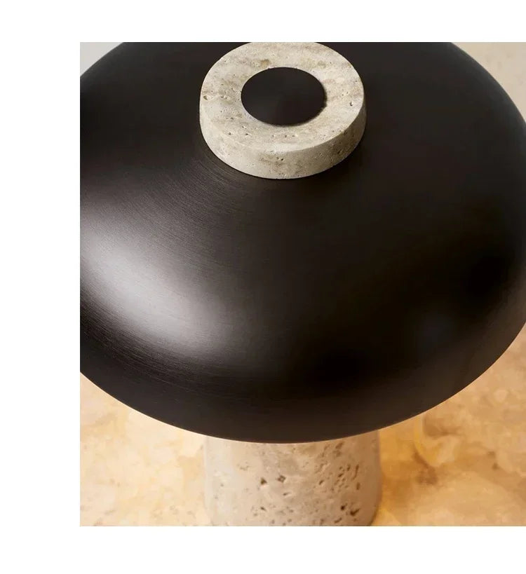 Danish Yellow Cave Stone Mushroom Table Lamp