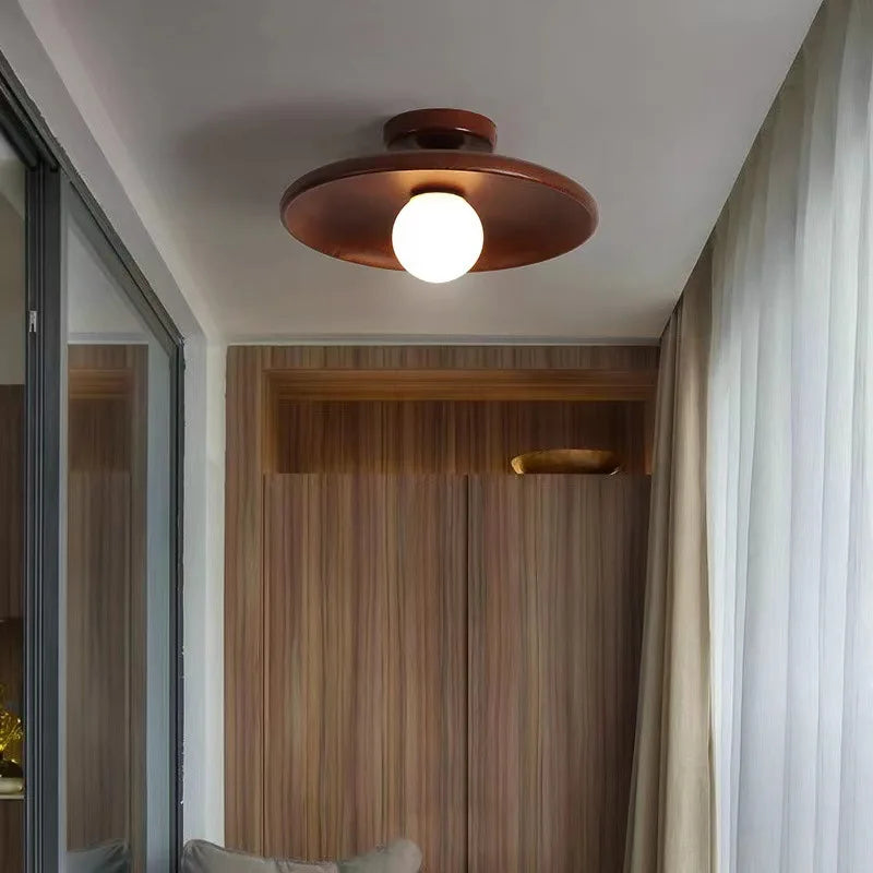 Nordic Wooden Round Ceiling Lamp