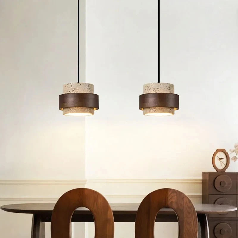 Travertine Decorative Stone Wabi-Sabi Lamp Light for Living Room Bedroom